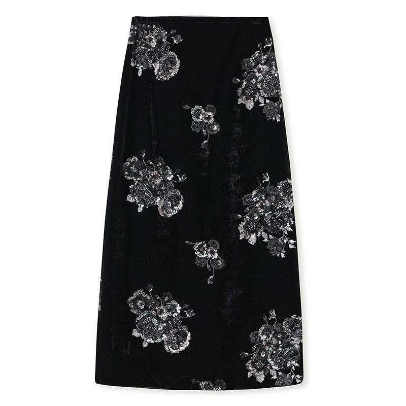 Yailla Versatile Modern Chinese Retro Style High-End Feel Trending This Year Luxurious and Elegant Heavy-Duty Embroidered Cotton-Padded Skirt for Women Niche Design Tang Skirt - Image 1